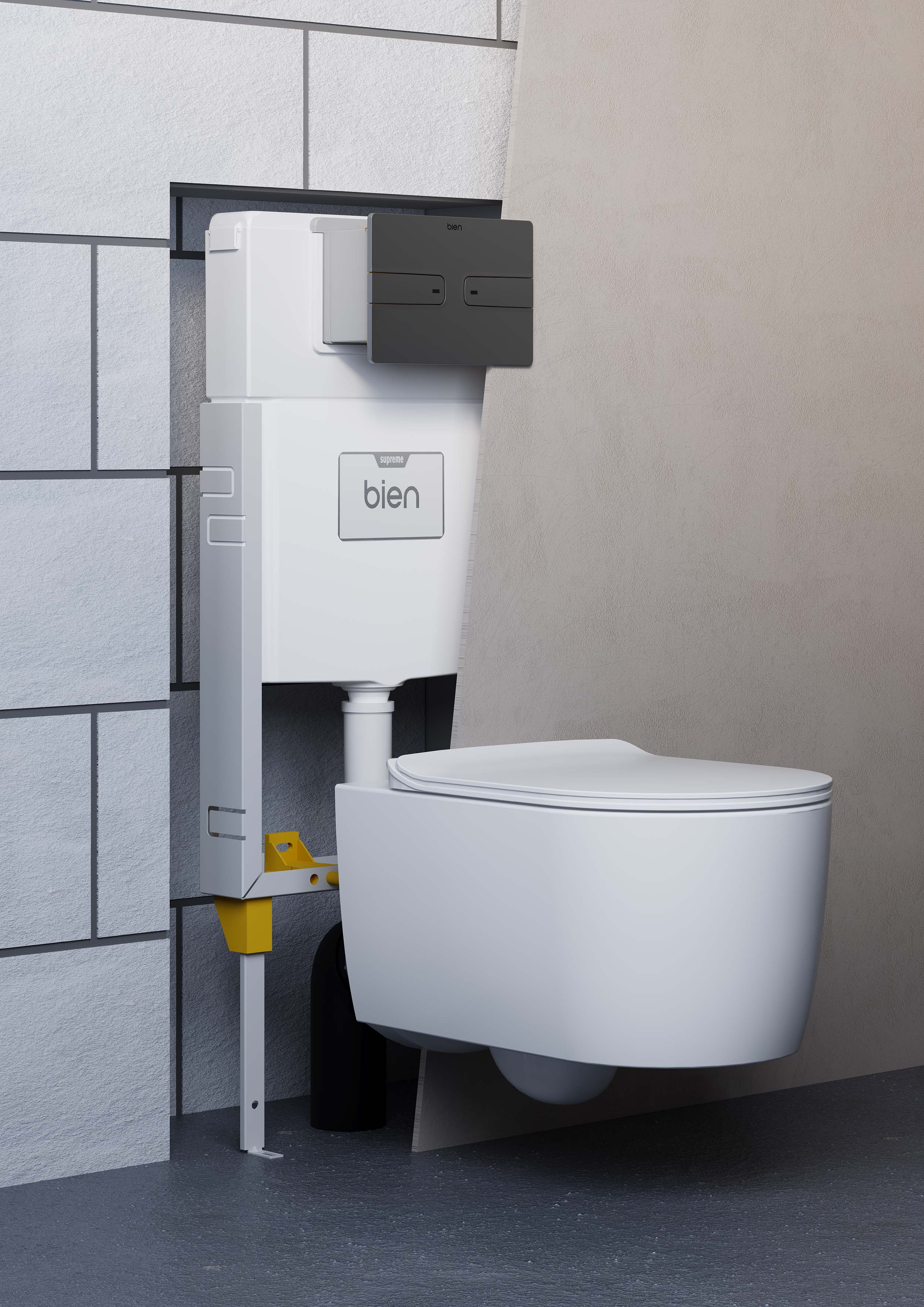 PRO-T Built-In Cistern Wall-Mounted with Metal Carrier 3/6 L