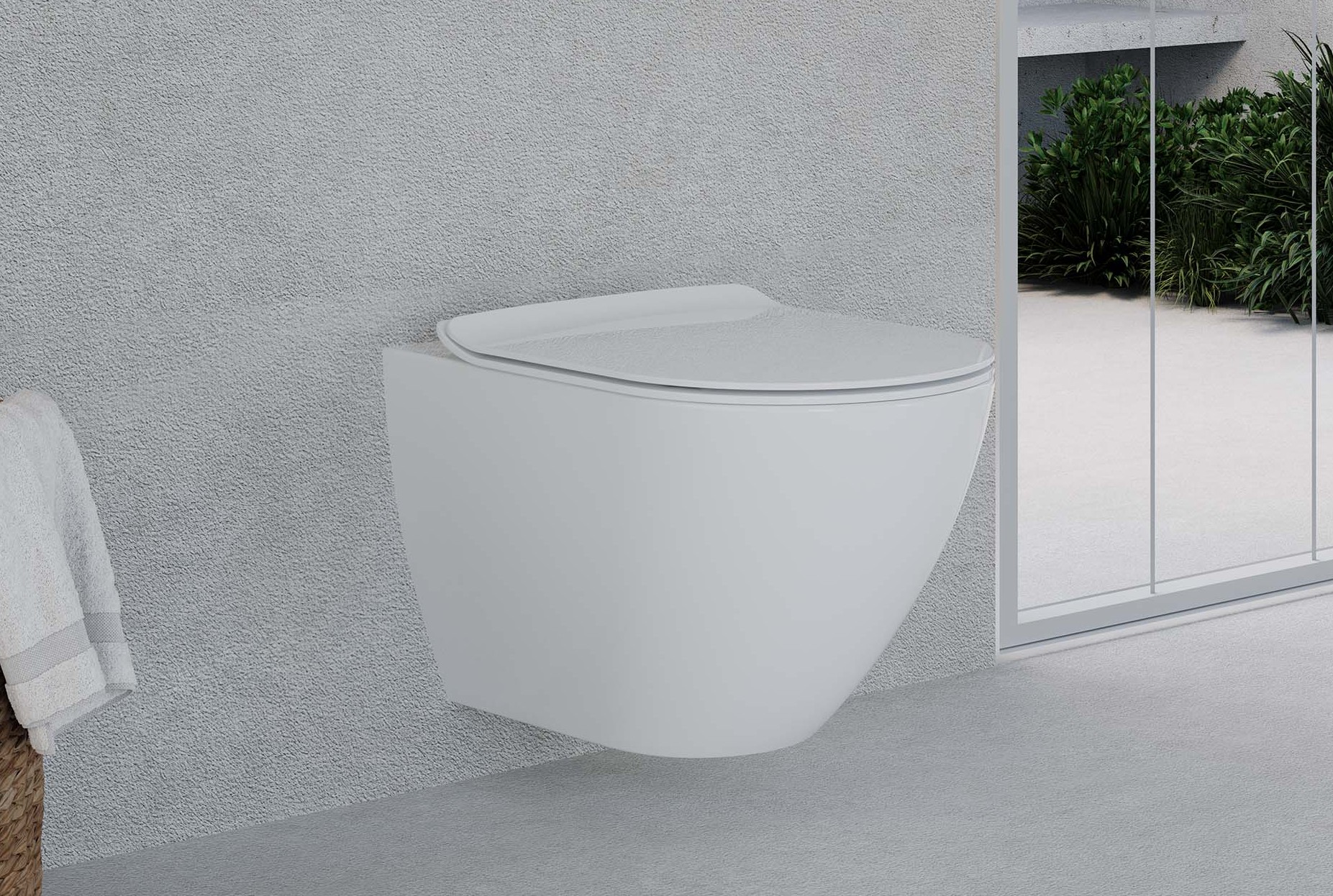 Nicole Wall Hung WC Pan 52 cm No-Rim Easy Wash Cool White