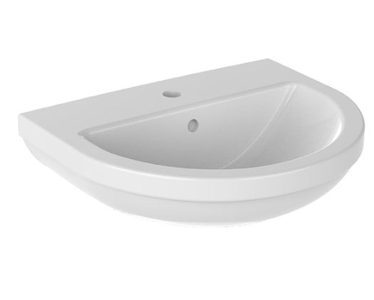 Wall Mounted Washbasin 55 cm Single Hole White - With Leg Options