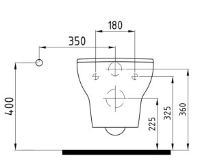 Wall Hung WC Pan 50 cm No Rim Without Bidet Function White