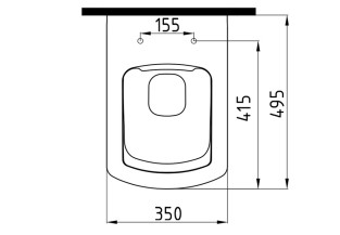 Wall Hung WC Pan 50 cm No Rim Without Bidet Function White