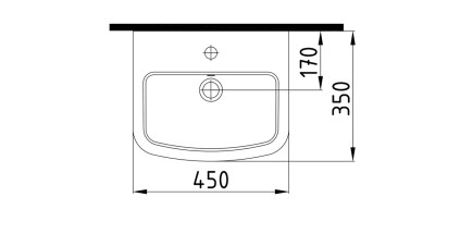 Wall Mounted Washbasin 45 cm Single Hole White