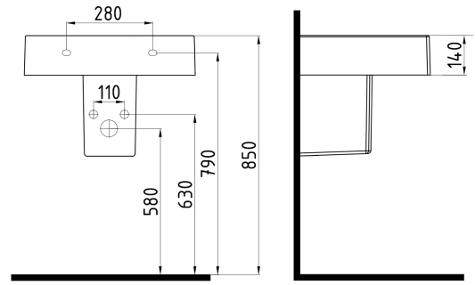 Countertop Washbasin 60 cm Single Hole White