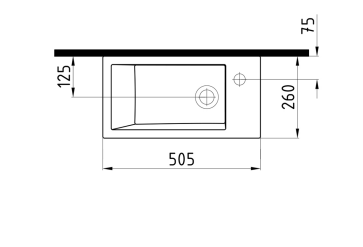 Vanity Washbasin 50 cm With Hole White