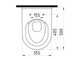 Wall Hung WC Pan 50 cm No-Rim Without Bidet Function White