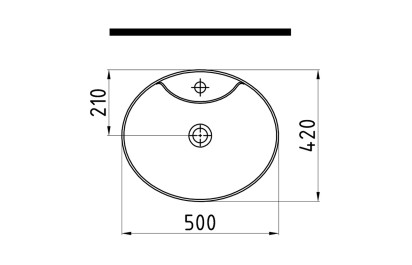 Oval Countertop Washbasin 50 cm With Hole White