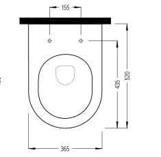 Wall Hung WC Pan 52 cm Vortex Without Bidet Function Cool White